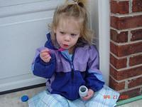 blowing bubbles